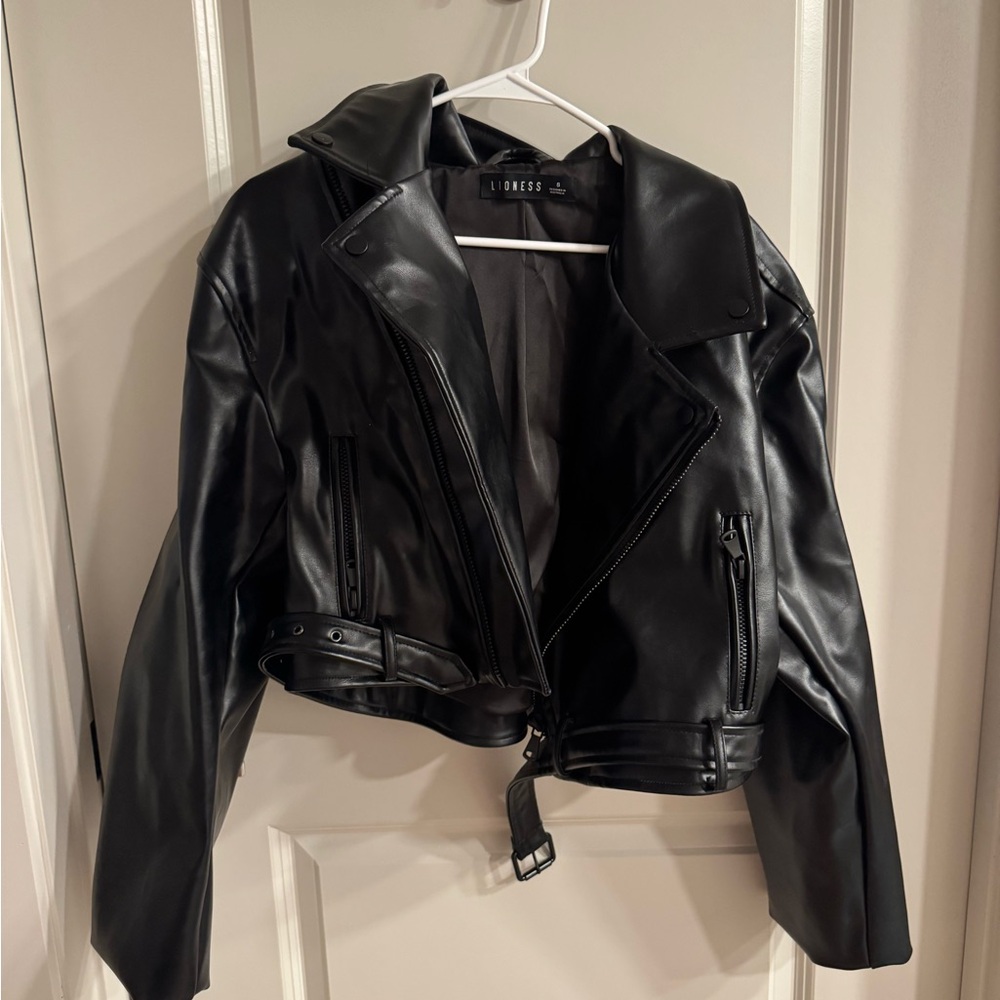 Lioness Black Leather Moto Jacket
